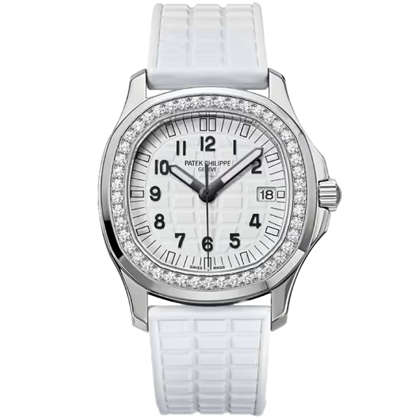 Patek Philippe Aquanaut Luce White Dial Stainless Steel Diamond Bezel Rubber Strap 36mm