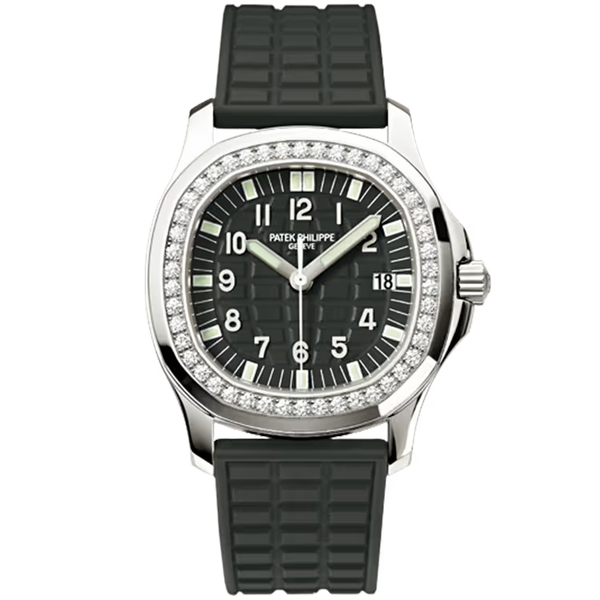 Patek Philippe Aquanaut Luce Black Dial Stainless Steel Diamond Bezel Rubber Strap 36mm