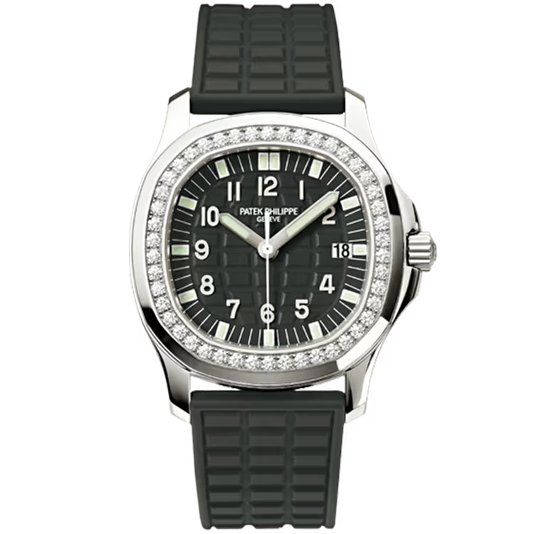 Patek Philippe Aquanaut Luce Black Dial Stainless Steel Diamond Bezel Rubber Strap 36mm - Image 1