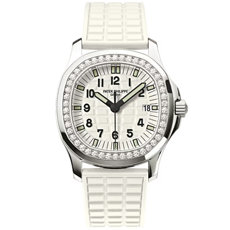 Patek Philippe Aquanaut Luce Eggshell Dial Stainless Steel Diamond Bezel Rubber Strap 36mm - Image 1