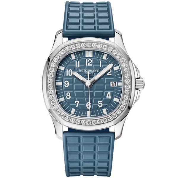 Patek Philippe Aquanaut Luce Blue Dial Quartz Stainless Steel Diamond Bezel Rubber Strap 36mm