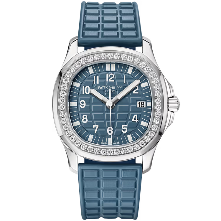 Patek Philippe Aquanaut Luce Blue Dial Quartz Stainless Steel Diamond Bezel Rubber Strap 36mm - Image 1