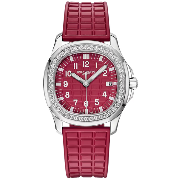 Patek Philippe Aquanaut Luce Red Dial Singapore Edition Quartz Stainless Steel Diamond Bezel Rubber Strap 36mm - Limited 300