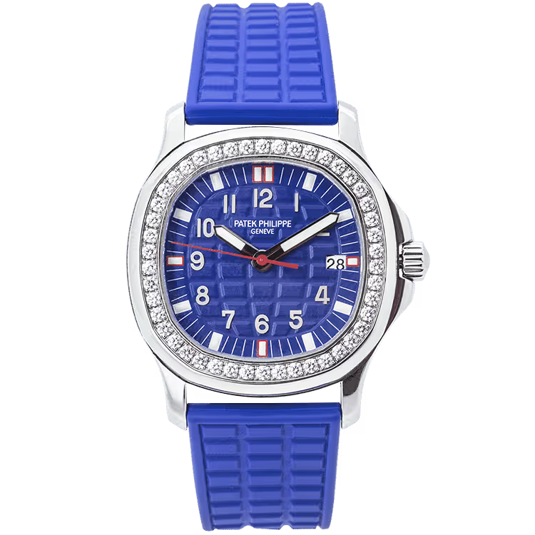 Patek Philippe Aquanaut Luce Royal Blue Dial Quartz Stainless Steel Diamond Bezel Rubber Strap 36mm - Image 1