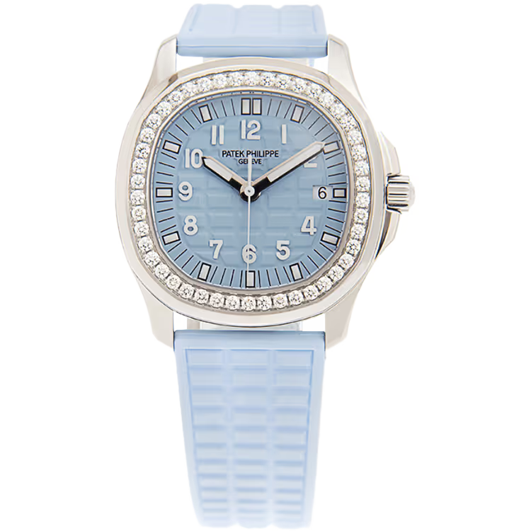 Patek Philippe Aquanaut Luce Light Blue Dial Quartz Stainless Steel Diamond Bezel Rubber Strap 36mm - Image 1