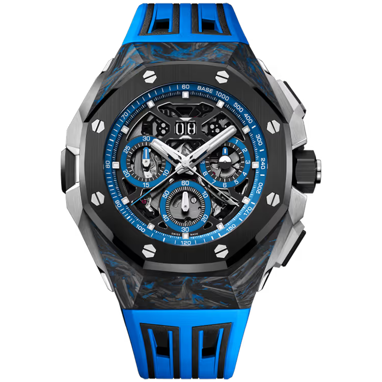 Audemars Piguet Royal Oak Skeleton Dial Chronograph Large Date Black Carbon Rubber Strap 43mm - Limited 25 - Image 1