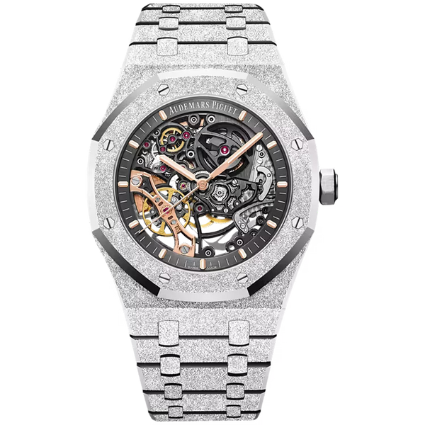 Audemars Piguet Royal Oak Skeleton Dial Double Balance Wheel Frosted White Gold 41mm