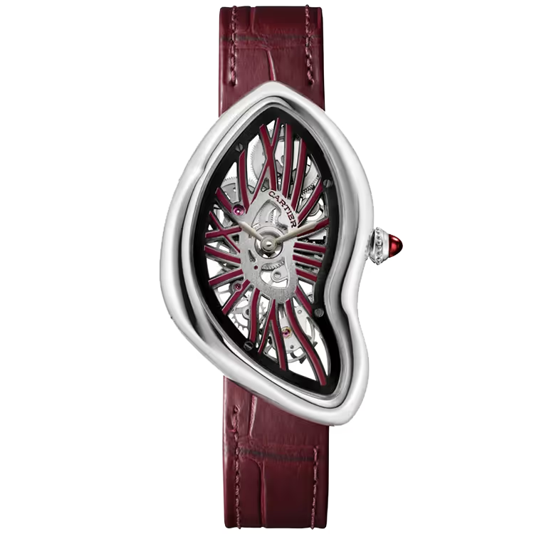 Cartier Crash Skeleton Dial Platinum Leather Bracelet 45mm- Limited 60 - Image 1