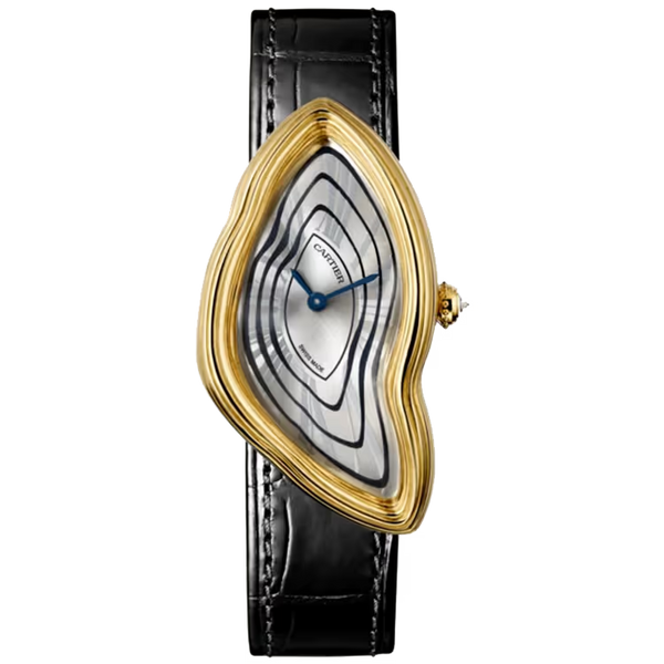 Cartier Crash Silver Dial Yellow Gold Leather Bracelet 42mm - Limited 50
