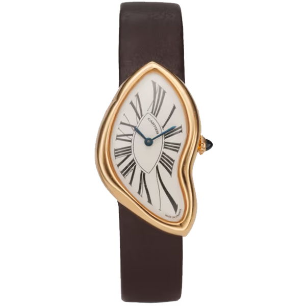 Cartier Crash White Dial Rose Gold Leather Bracelet 38mm