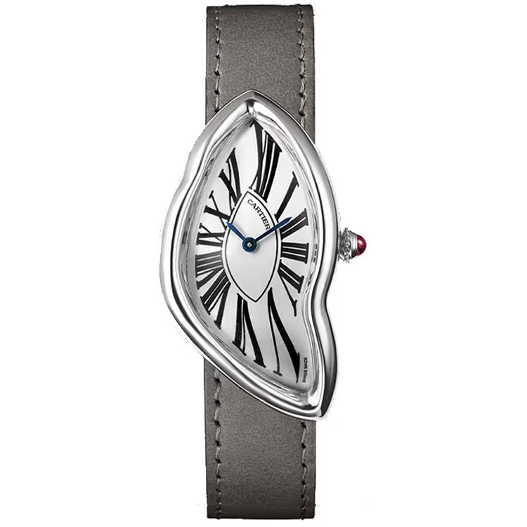 Cartier Crash Silver Dial London New Bond Street Exclusive Platinum Leather Bracelet 38mm - Image 1