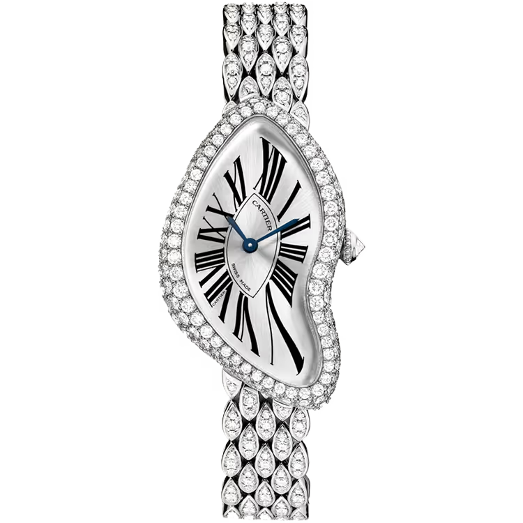 Cartier Crash Silver Dial White Gold Diamond Bezel Diamond Bracelet 38mm - Image 1