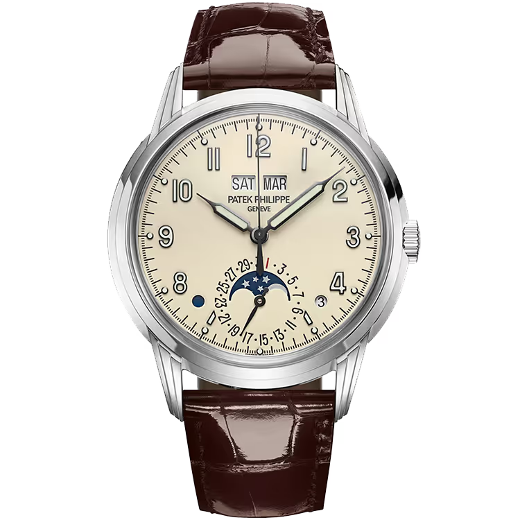 Patek Philippe Grand Complications Beige Dial Perpetual Calendar White Gold Leather Strap 40mm - Image 1