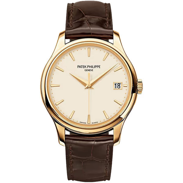 Patek Philippe Calatrava White Dial Yellow Gold Leather Strap 39mm