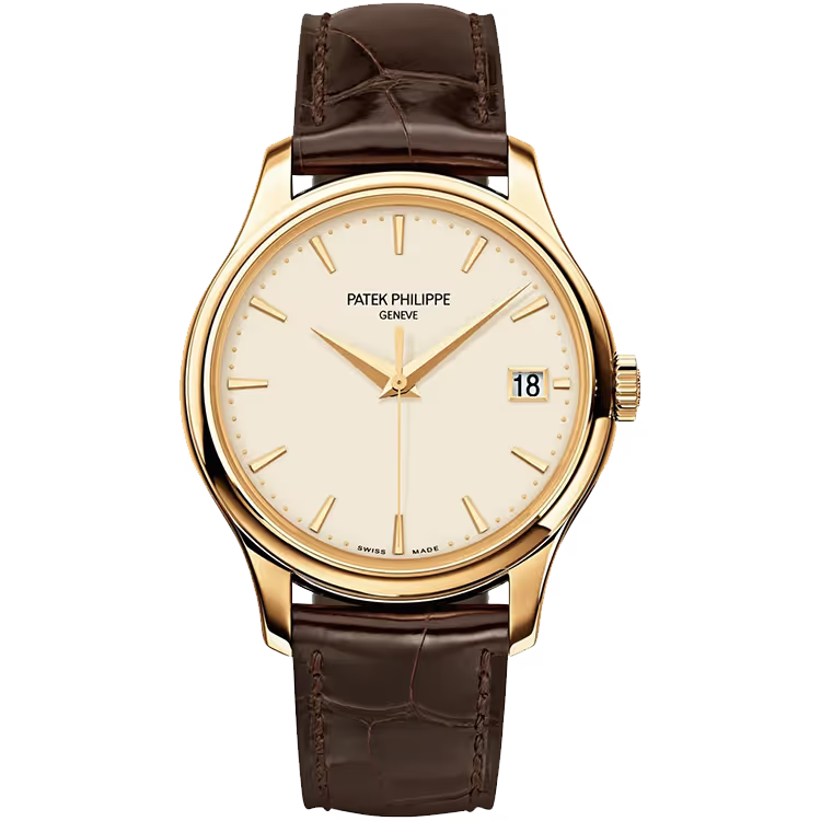 Patek Philippe Calatrava White Dial Yellow Gold Leather Strap 39mm - Image 1