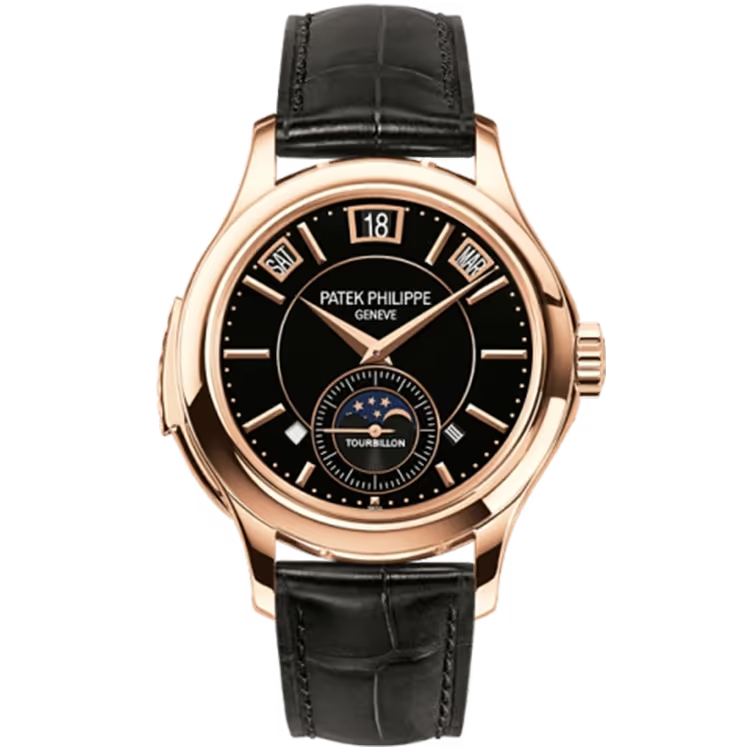 Patek Philippe Grand Complications Black Dial Minute Repeater Tourbillon Perpetual Calendar Rose Gold Leather Strap 41mm - Image 1