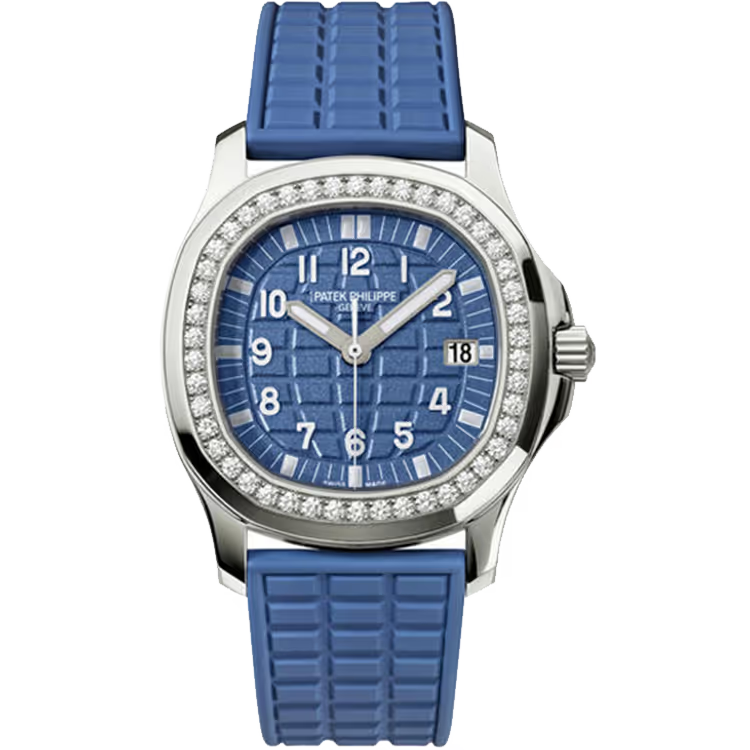 Patek Philippe Aquanaut Luce Blue Dial Quartz Stainless Steel Diamond Bezel Rubber Strap 37mm - Image 1