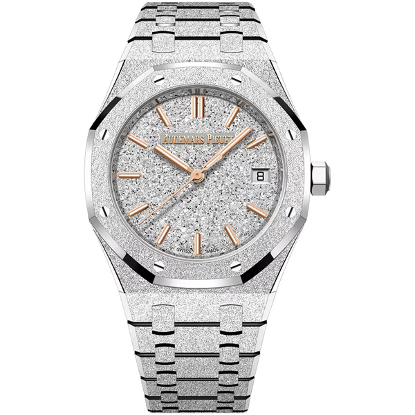 Audemars Piguet Royal Oak Silver Dial Frosted White Gold 34mm