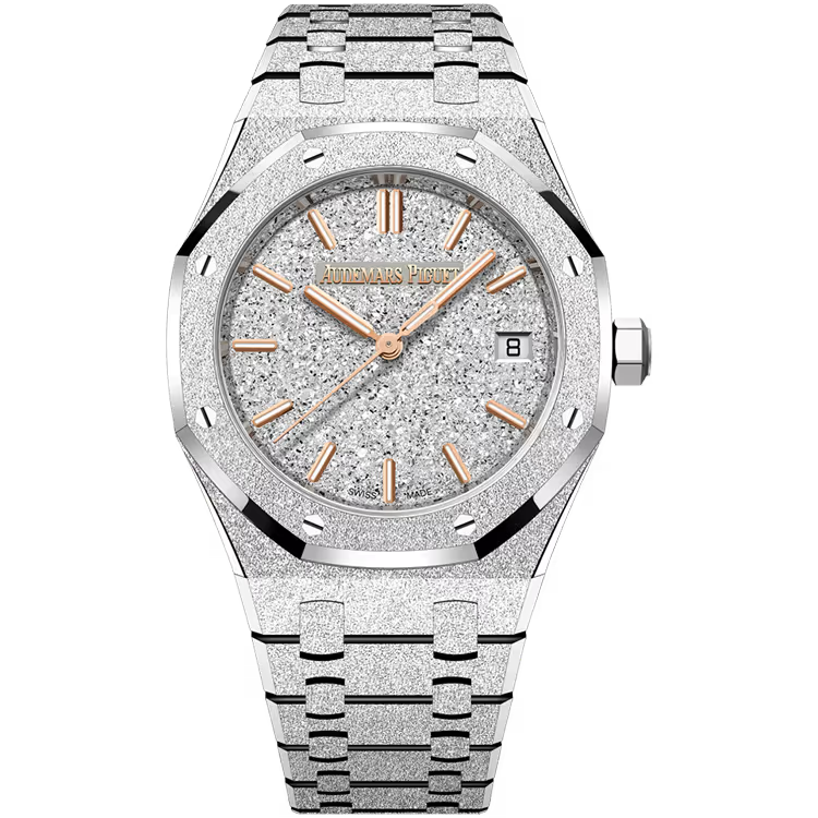 Audemars Piguet Royal Oak Silver Dial Frosted White Gold 34mm - Image 1