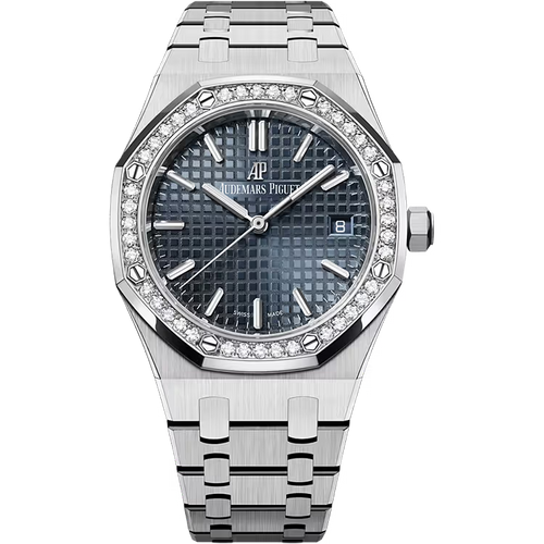 Audemars Piguet Royal Oak Blue Dial Stainless Steel Diamond Bezel 34mm