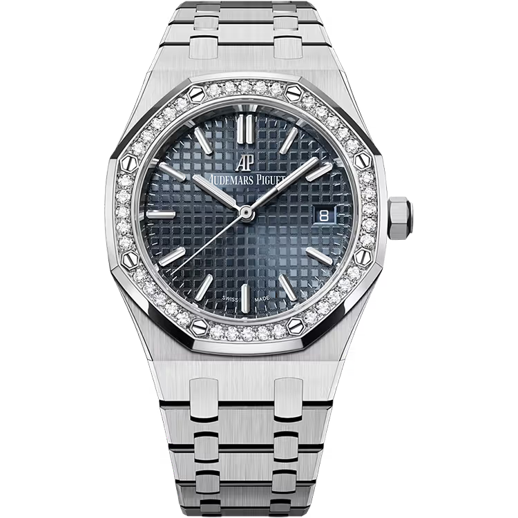 Audemars Piguet Royal Oak Blue Dial Stainless Steel Diamond Bezel 34mm - Image 1