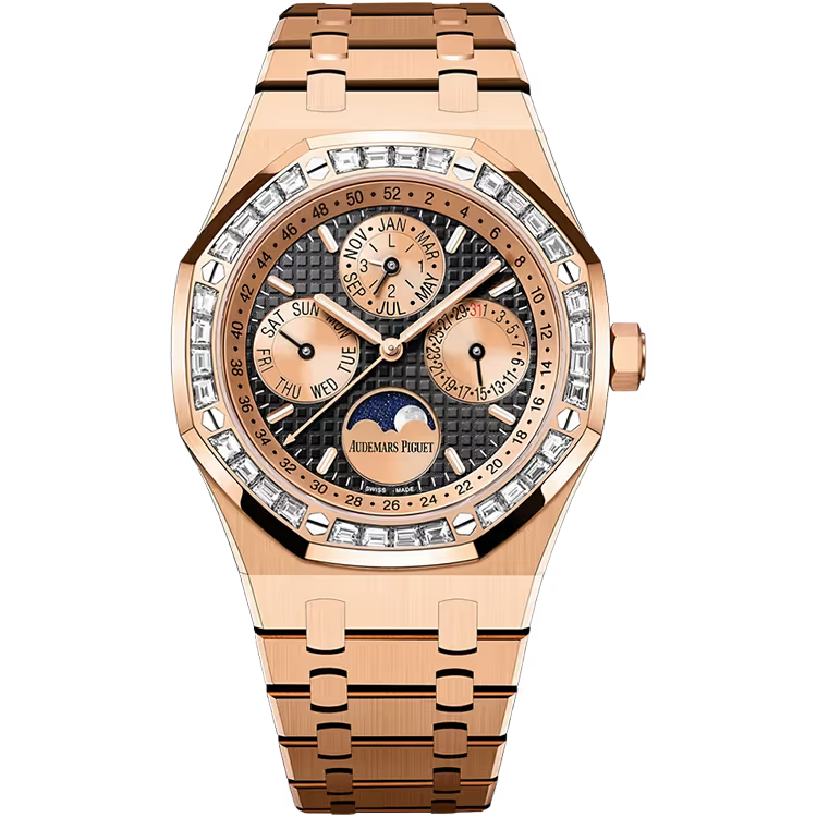 Audemars Piguet Royal Oak Black Dial Perpetual Calendar Rose Gold Diamond Bezel 41mm - Limited 20 - Image 1