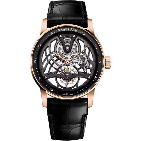 Audemars Piguet Code 11.59 Skeleton Dial Tourbillon Rose Gold Rubber Strap 41mm