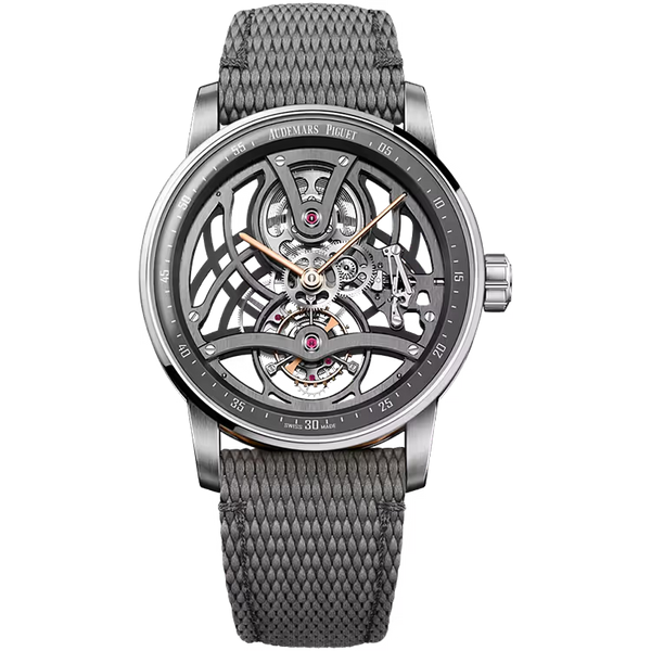Audemars Piguet Code 11.59 Skeleton Dial Tourbillon White Gold Rubber Strap 41mm