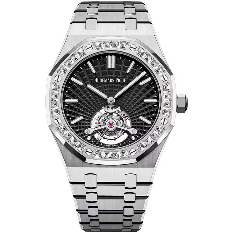 Audemars Piguet Royal Oak Black Dial Tourbillon Extra-Thin White Gold Diamond Bezel 41mm - Limited 10 - Image 1