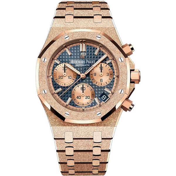 Audemars Piguet Royal Oak Blue Dial Chronograph Frosted Rose Gold 41mm