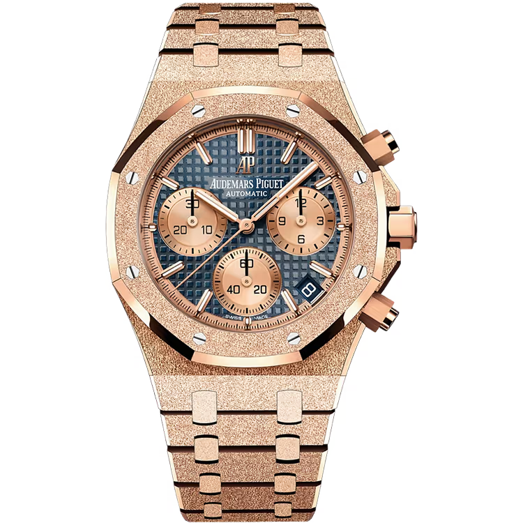 Audemars Piguet Royal Oak Blue Dial Chronograph Frosted Rose Gold 41mm - Image 1