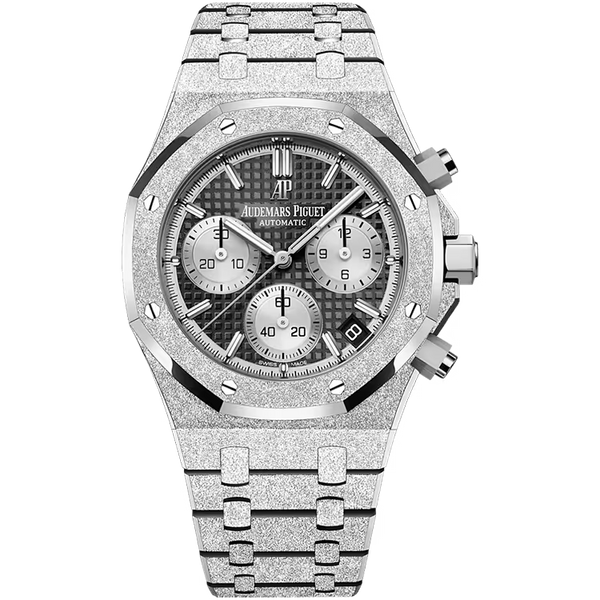 Audemars Piguet Royal Oak Black Dial Chronograph Frosted White Gold 41mm