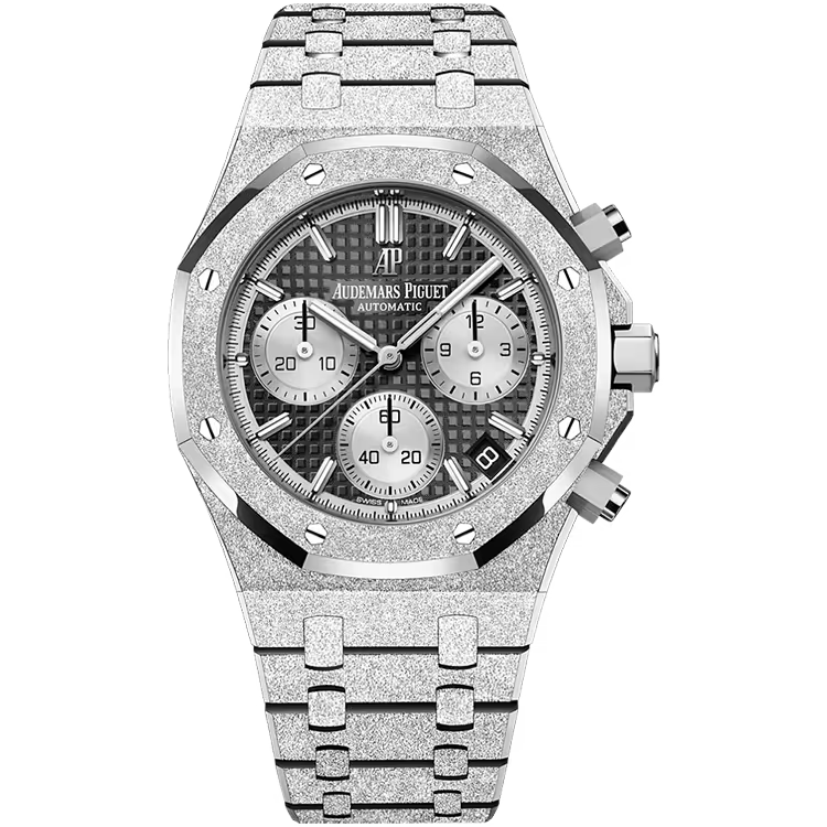 Audemars Piguet Royal Oak Black Dial Chronograph Frosted White Gold 41mm - Image 1