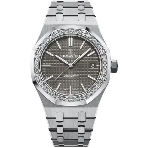 Audemars Piguet Royal Oak Grey Dial Stainless Steel Diamond Bezel 37mm