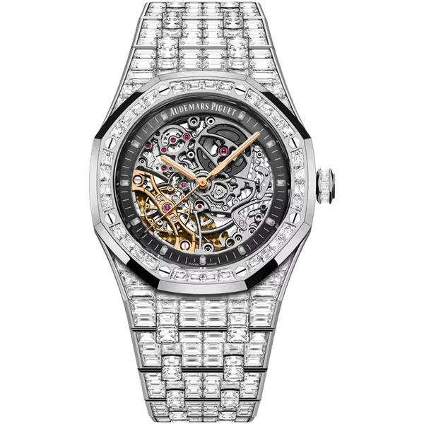 Audemars Piguet Royal Oak Diamond Pave Dial White Gold Diamond Bezel Diamond Bracelet 41mm
