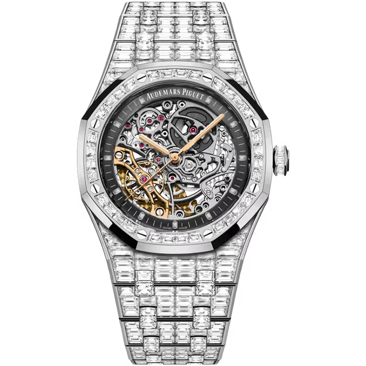 Audemars Piguet Royal Oak Diamond Pave Dial White Gold Diamond Bezel Diamond Bracelet 41mm - Image 1