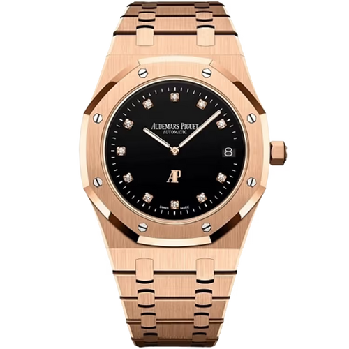 Audemars Piguet Royal Oak Black Onyx Diamond Dial Japan Edition Jumbo Extra-Thin Rose Gold 39mm - Limited 30