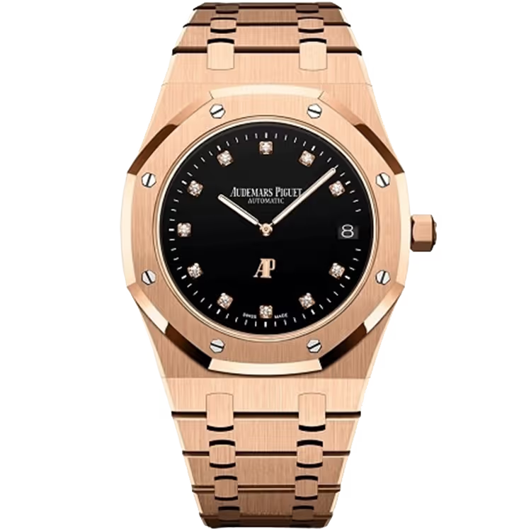 Audemars Piguet Royal Oak Black Onyx Diamond Dial Japan Edition Jumbo Extra-Thin Rose Gold 39mm - Limited 30 - Image 1