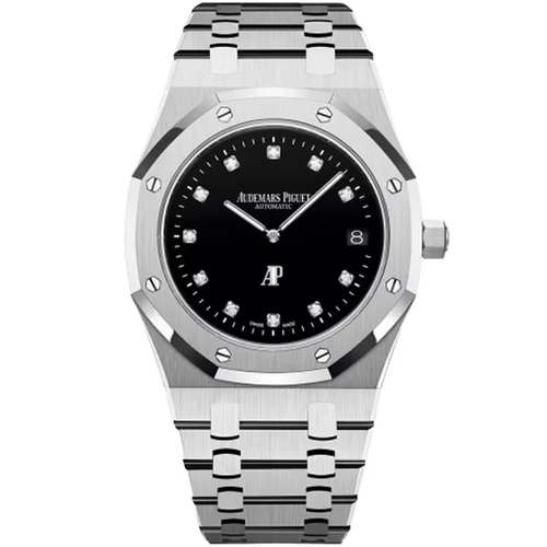 Audemars Piguet Royal Oak Black Onyx Diamond Dial Japan Edition Jumbo Extra-Thin Platinum 39mm - Limited 70