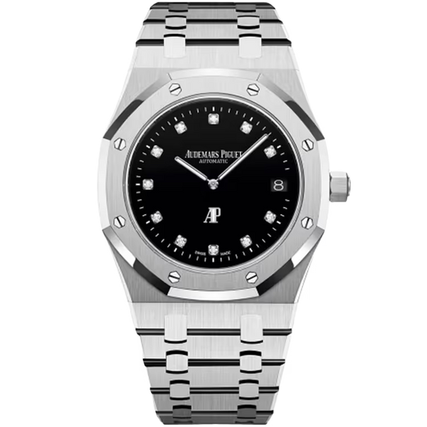 Audemars Piguet Royal Oak Black Onyx Diamond Dial Japan Edition Jumbo Extra-Thin Platinum 39mm - Limited 70