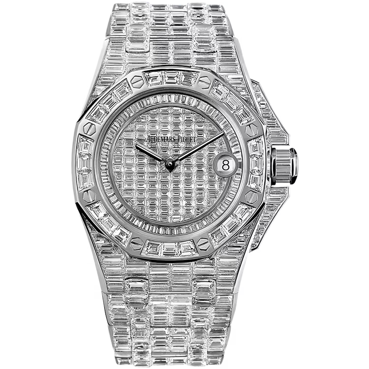Audemars Piguet Royal Oak Offshore Diamond Pave Dial Chronograph White Gold Diamond Bezel 37mm - Image 1