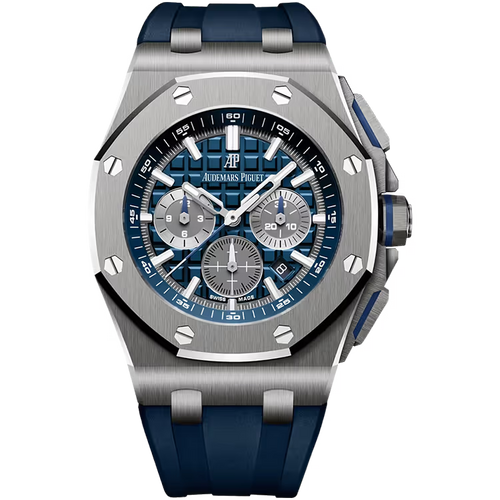 Audemars Piguet Royal Oak Offshore Blue Dial Chronograph Titanium Rubber Strap 42mm