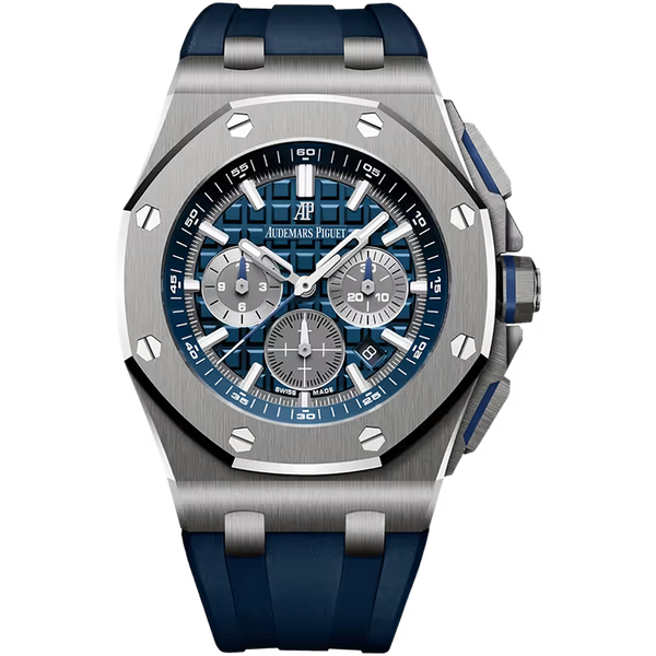 Audemars Piguet Royal Oak Offshore Blue Dial Chronograph Titanium Rubber Strap 42mm