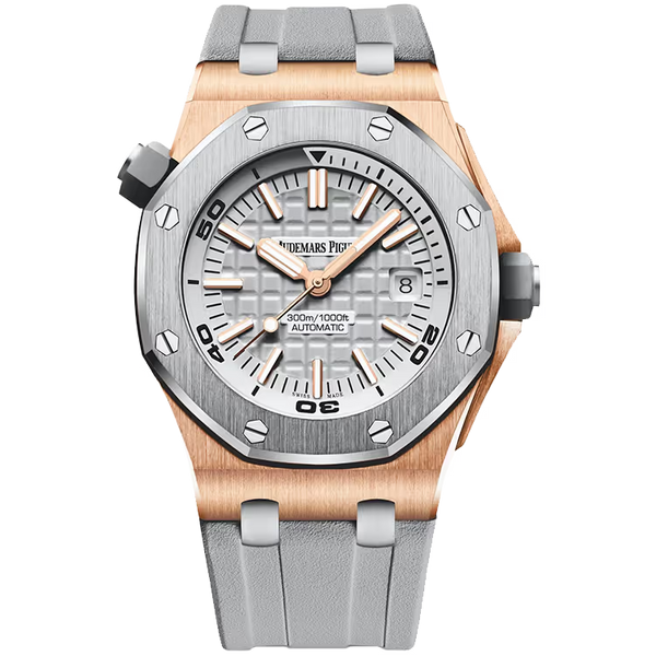 Audemars Piguet Royal Oak Offshore Grey Dial Diver Titanium & Rose Gold Rubber Strap 42mm - Limited 500
