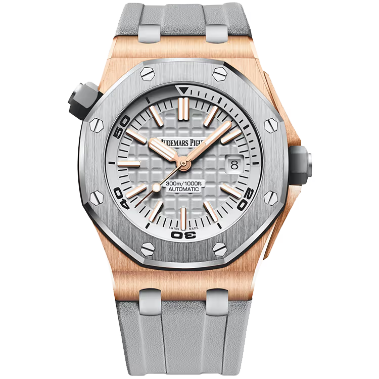 Audemars Piguet Royal Oak Offshore Grey Dial Diver Titanium & Rose Gold Rubber Strap 42mm - Limited 500 - Image 1