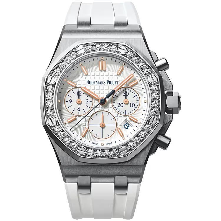 Audemars Piguet Royal Oak Offshore Silver Dial Summer Edition Chronograph Stainless Steel Diamond Bezel Rubber Strap 37mm - Limited 200 - Image 1