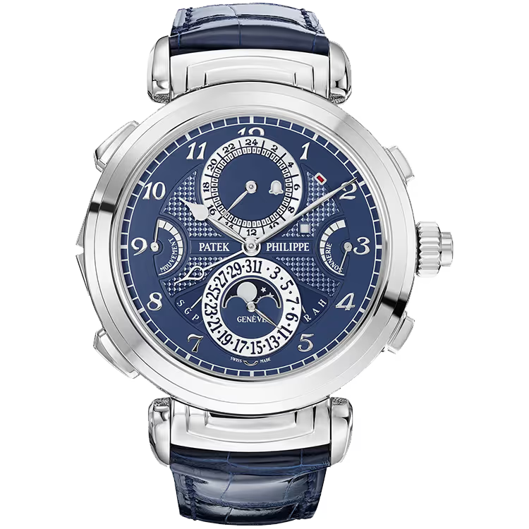 Patek Philippe Grand Complications Blue Dial Grandmaster Chime Minute Repeater Perpetual Calendar White Gold Leather Strap 48mm - Image 1