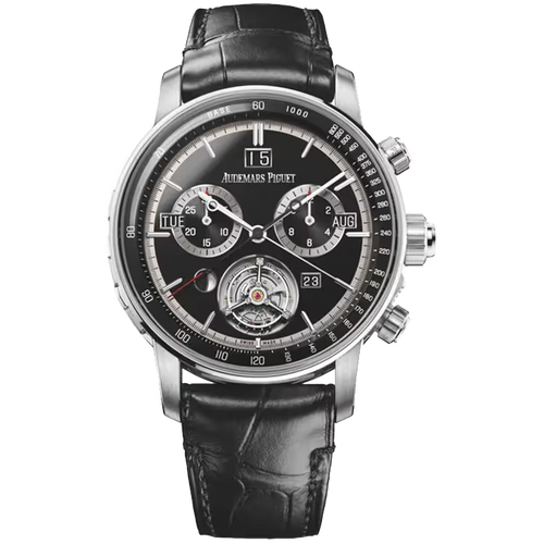 Audemars Piguet Code 11.59 Black Dial Ultra Complication White Gold Leather Strap 42mm