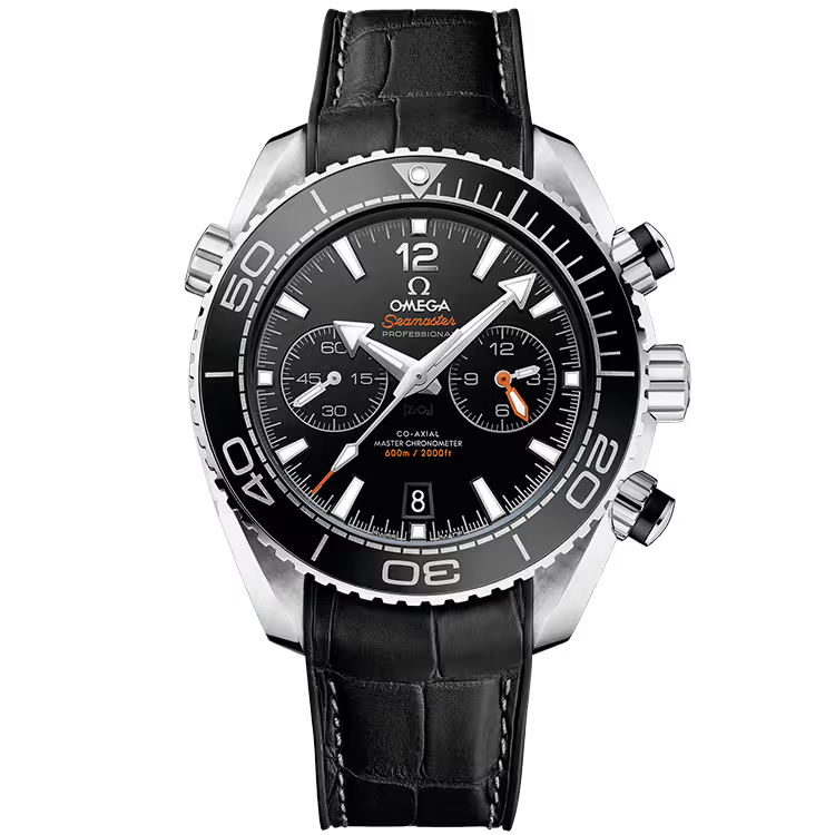 Omega Planet Ocean Black Dial Stainless Steel Leather Strap 46mm - Image 1