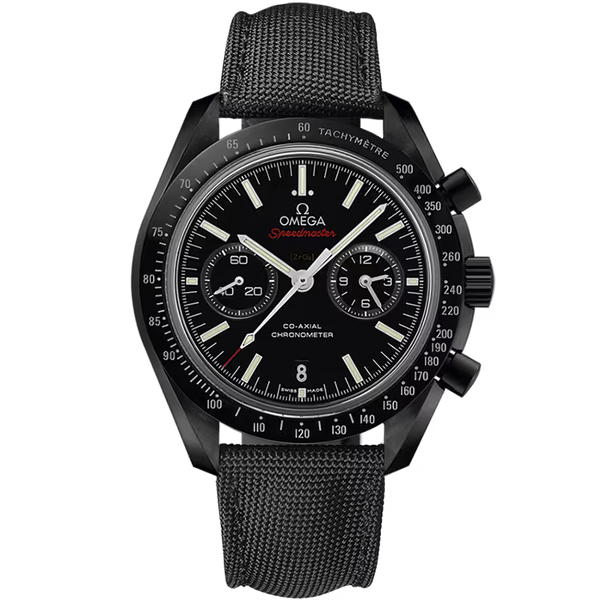 Omega Dark Side of the Moon Black Dial Black Ceramic Fabric Strap 44mm
